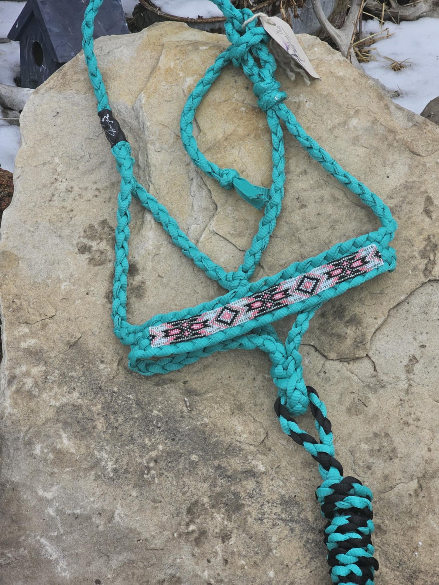 Turquoise With Hot Pink Beading